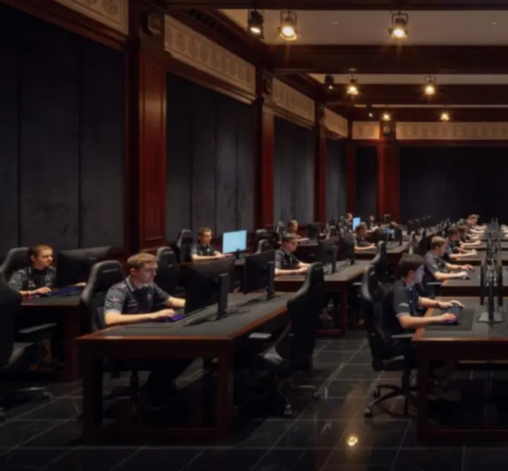 Sophisticated tournament hall with professional lighting